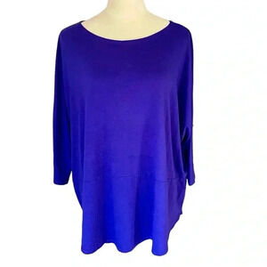 Eileen Fisher Women XL Viscose Spandex Jersey Tunic Top Dolman Sleeve‎ Colorful